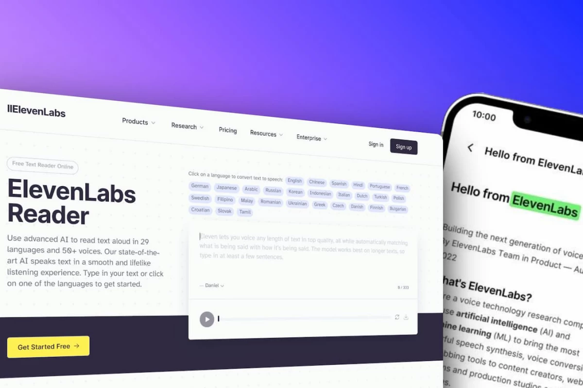 ElevenLabs выпускает глобальную версию приложения Reader с поддержкой 32 языков