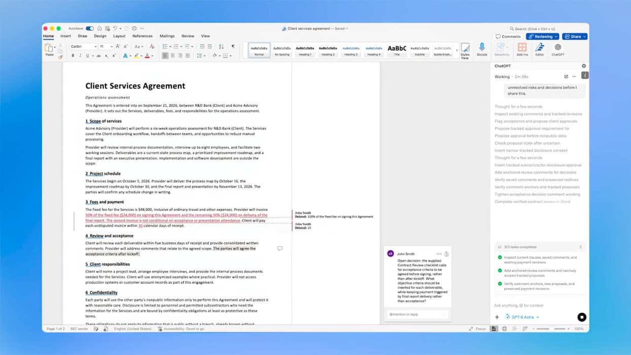 OpenAI интегрировала ChatGPT в Microsoft Word через общую офисную надстройку